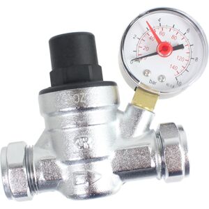 SPARES2GO Pressure Reducing Regulator Valve for 22mm & 15mm Copper Piping SPARES2GO Pressure Reducing Regulator Valve for 22mm & 15mm Copper Piping