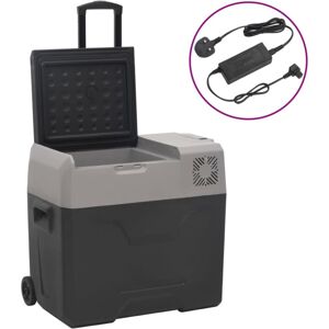(40 l, with adapter) vidaXL Cool Box with Wheel and Handle Car Fridge Black and (40 l, with adapter) vidaXL Cool Box with Wheel and Handle Car Fridge Black and