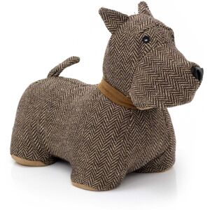 Carousel Home Scottie Dog Doorstop Herringbone Fabric Dog Shaped Door Stop Animal - Chocolate Carousel Home Scottie Dog Doorstop Herringbone Fabric Dog Shaped Door Stop Animal - Chocolate