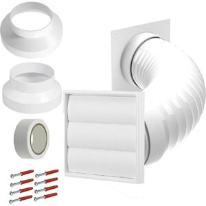 SPARES2GO Universal Exterior Wall AC Vent Kit (White) for 4", 5", 6" Hoses — Includes Cowl SPARES2GO Universal Exterior Wall AC Vent Kit (White) for 4", 5", 6" Hoses — Includes Cowl