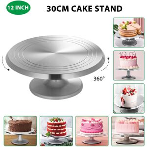 Unbranded 30cm Aluminum Cake Turntable Stand - 360 Rotating Cake Decorating Table with Non Unbranded 30cm Aluminum Cake Turntable Stand - 360 Rotating Cake Decorating Table with Non