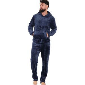 A2Z (S, Navy) Mens Soft Warm Fleece Adults Hooded Pyjamas Set A2Z (S, Navy) Mens Soft Warm Fleece Adults Hooded Pyjamas Set