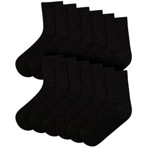 a2zkids (12.5-3.5, Black) Boys Girls Cotton Rich Plain Ankle School Socks a2zkids (12.5-3.5, Black) Boys Girls Cotton Rich Plain Ankle School Socks