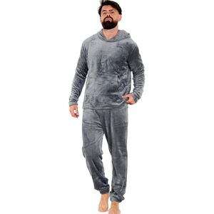 A2Z (S, Charcoal) Mens Soft Warm Fleece Adults Hooded Pyjamas Set A2Z (S, Charcoal) Mens Soft Warm Fleece Adults Hooded Pyjamas Set