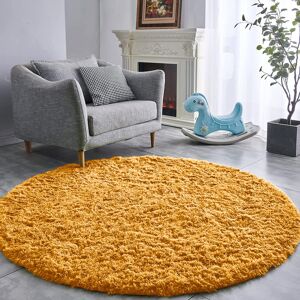 Moonlight Bedding Limited (Ochre Yellow, 120cm x 120 cm (4 ft x 4 ft)_Round Rug) Non Slip Rugs Soft Shaggy Moonlight Bedding Limited (Ochre Yellow, 120cm x 120 cm (4 ft x 4 ft)_Round Rug) Non Slip Rugs Soft Shaggy