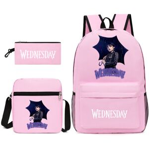 AivaToba (WAS-04) 3Pcs/set Wednesday Addam's Schoolbag Travel Backpack Shoulder Bag Penci AivaToba (WAS-04) 3Pcs/set Wednesday Addam's Schoolbag Travel Backpack Shoulder Bag Penci