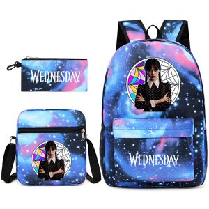 AivaToba (WAS-27) 3Pcs/set Wednesday Addam's Schoolbag Travel Backpack Shoulder Bag Penci AivaToba (WAS-27) 3Pcs/set Wednesday Addam's Schoolbag Travel Backpack Shoulder Bag Penci