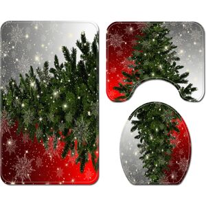 GreenZech (C) 180x180CM Christmas Tree Shower Curtain Set Non-Slip Rugs Toilet Lid Cover B GreenZech (C) 180x180CM Christmas Tree Shower Curtain Set Non-Slip Rugs Toilet Lid Cover B
