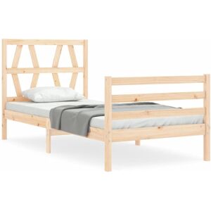 (brown, 75 x 190 cm) vidaXL Bed Frame Platform Bed with Headboard White Small Do (brown, 75 x 190 cm) vidaXL Bed Frame Platform Bed with Headboard White Small Do