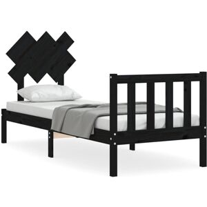 (black, 75 x 190 cm) vidaXL Bed Frame Bed Base Platform Bed with Headboard Small (black, 75 x 190 cm) vidaXL Bed Frame Bed Base Platform Bed with Headboard Small