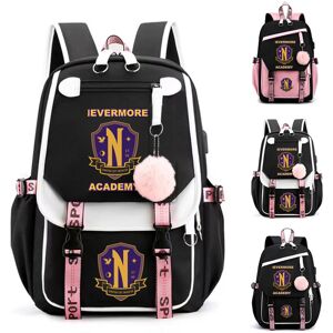 Unbranded (White) Wednesday The Addams Family Kids Travel Backpack Durable Laptop Rucksack Unbranded (White) Wednesday The Addams Family Kids Travel Backpack Durable Laptop Rucksack