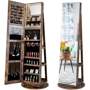 Costway 360° Rotating Jewelry Armoire Freestanding Makeup Cabinet w/LED Costway 360° Rotating Jewelry Armoire Freestanding Makeup Cabinet w/LED