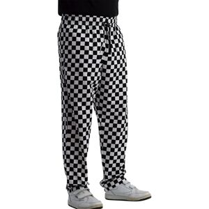 Classic Home Store (Medium) Chefs Black & White Polycotton Checked Trousers with Elasticated Waist Classic Home Store (Medium) Chefs Black & White Polycotton Checked Trousers with Elasticated Waist