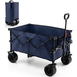 Costway Folding Trolley Collapsible Wagon Camping Cart with Adjustable Handle Costway Folding Trolley Collapsible Wagon Camping Cart with Adjustable Handle