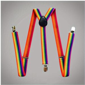 Unbranded Mens Rainbow Adjustable Elasticity Suspenders For Trousers Braces With 3 Protect Unbranded Mens Rainbow Adjustable Elasticity Suspenders For Trousers Braces With 3 Protect