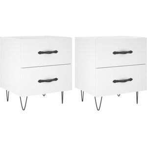 (white, 2 pcs) vidaXL Bedside Cabinets Bed Table End Table 2 pcs Concrete Grey E (white, 2 pcs) vidaXL Bedside Cabinets Bed Table End Table 2 pcs Concrete Grey E