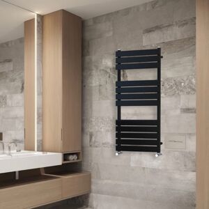 (1200x600mm) NRG Flat Panel Heated Towel Rail Bathroom Rad Radiator Black (1200x600mm) NRG Flat Panel Heated Towel Rail Bathroom Rad Radiator Black