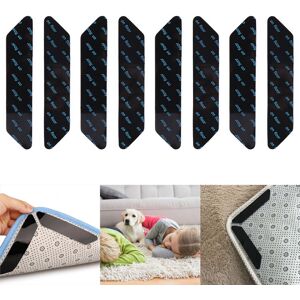 UNHO 8-Pack Anti-Curl Rug Grippers, Ultra-Thin PU Gel Non-Slip Carpet Pads, Reusable UNHO 8-Pack Anti-Curl Rug Grippers, Ultra-Thin PU Gel Non-Slip Carpet Pads, Reusable