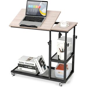 Costway Adjustable C-Shaped Bedside Table with Tiltable Top, 64-95cm Height, 2-Tier Stor Costway Adjustable C-Shaped Bedside Table with Tiltable Top, 64-95cm Height, 2-Tier Stor