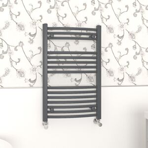 (800x500mm, Anthracite) NRG Curved Central Heating Towel Rail Bathroom Heated Ra (800x500mm, Anthracite) NRG Curved Central Heating Towel Rail Bathroom Heated Ra
