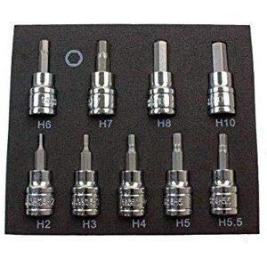 us pro 9 Piece Hex Allen Key Bit Sockets Metric Set 3/8" Dr Drive 2-10mm 2065 us pro 9 Piece Hex Allen Key Bit Sockets Metric Set 3/8" Dr Drive 2-10mm 2065