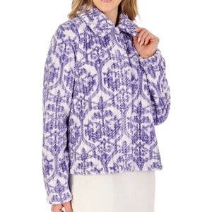 (Purple, Small - UK 10/12) Slenderella Ladies Waffle Fleece Damask Button Front (Purple, Small - UK 10/12) Slenderella Ladies Waffle Fleece Damask Button Front