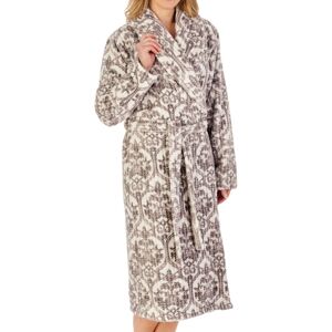 (Grey, Medium - UK 12/14) Slenderella Ladies Damask Waffle Fleece Shawl Collar D (Grey, Medium - UK 12/14) Slenderella Ladies Damask Waffle Fleece Shawl Collar D