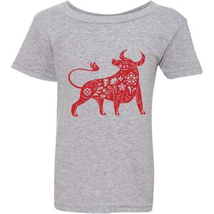 Gildan (Small / 2T / 1-2 YO) Chinese Zodiac New Year OX Bull Cow Grey T-Shirt Tee Top B Gildan (Small / 2T / 1-2 YO) Chinese Zodiac New Year OX Bull Cow Grey T-Shirt Tee Top B
