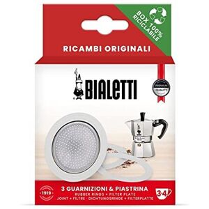 Bialetti Ricambi 0800033 Includes 3 Gaskets and 1 Plate, Compatible with Moka Ex Bialetti Ricambi 0800033 Includes 3 Gaskets and 1 Plate, Compatible with Moka Ex