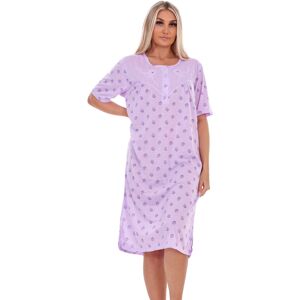 (Lavender, 3XL) Malay Plus Size Ladies Nightwear Buttons Floral Print Short Slee (Lavender, 3XL) Malay Plus Size Ladies Nightwear Buttons Floral Print Short Slee