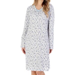 (Grey, UK 24/26) Slenderella Ladies Ditsy Floral Long Sleeve Cotton Jersey Night (Grey, UK 24/26) Slenderella Ladies Ditsy Floral Long Sleeve Cotton Jersey Night