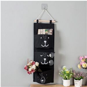 Dechoicelife (a-Black) 3 Pockets Linnen Wall Mounted Storage Bag Closet Organizer Clothes Han Dechoicelife (a-Black) 3 Pockets Linnen Wall Mounted Storage Bag Closet Organizer Clothes Han
