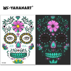 Geni-Store (White) Facial tattoo sticker Bicolor luminescence Water to paper Adults and Geni-Store (White) Facial tattoo sticker Bicolor luminescence Water to paper Adults and