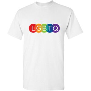 Gildan (M) LGBTQ Flag Colourful Rainbow Gay Pride Lesbian Art Men White T Shirt Tee Top Gildan (M) LGBTQ Flag Colourful Rainbow Gay Pride Lesbian Art Men White T Shirt Tee Top