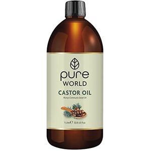Pure World Castor Oil 1 Litre. Cold Pressed 100% Pure and Natural Eyebrows, Nail Pure World Castor Oil 1 Litre. Cold Pressed 100% Pure and Natural Eyebrows, Nail