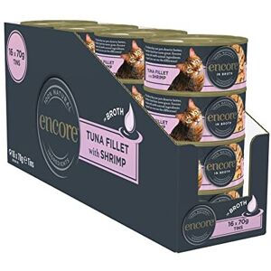 Encore 100% Natural Wet Cat Food, Tuna with Shrimp in 70 g Tins (Pack of 16) Encore 100% Natural Wet Cat Food, Tuna with Shrimp in 70 g Tins (Pack of 16)