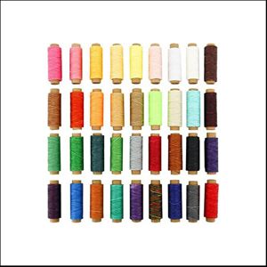 Tlily 36 Colors Waxed Thread Hand Stitching Waxed Thread for Leather Sewing for DIY Le Tlily 36 Colors Waxed Thread Hand Stitching Waxed Thread for Leather Sewing for DIY Le