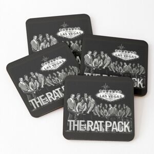 WHIBOS The Rat Pack Leather Coasters - Set of 4, 4x4 inches PVC Leather, Non-Slip, Ea WHIBOS The Rat Pack Leather Coasters - Set of 4, 4x4 inches PVC Leather, Non-Slip, Ea