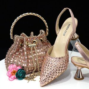Unbranded (pink, 42) Italian Design Shoe And Bag Set High Quality Handmade Lady Evening Ba Unbranded (pink, 42) Italian Design Shoe And Bag Set High Quality Handmade Lady Evening Ba