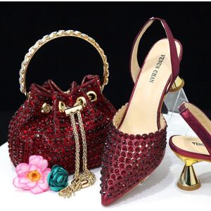 Unbranded (Red, 41) Italian Design Shoe And Bag Set High Quality Handmade Lady Evening Ban Unbranded (Red, 41) Italian Design Shoe And Bag Set High Quality Handmade Lady Evening Ban