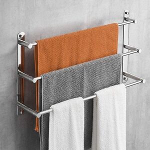 Unbranded Sunrain 40cm 304 Stainless Steel Towel Rail Shelf - 3-Rod, Wall-Mounted Towel Ho Unbranded Sunrain 40cm 304 Stainless Steel Towel Rail Shelf - 3-Rod, Wall-Mounted Towel Ho