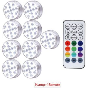 GreenZech (1 Controller 9 Lamp) Underwater Light IP68 Waterproof Swimming Pool RF Remote C GreenZech (1 Controller 9 Lamp) Underwater Light IP68 Waterproof Swimming Pool RF Remote C