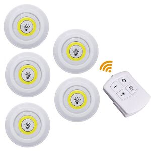 GreenZech (White, 1 controller 5 lamp) Wall Lamp Dimmable LED Under Cabinet Light COB Puck GreenZech (White, 1 controller 5 lamp) Wall Lamp Dimmable LED Under Cabinet Light COB Puck