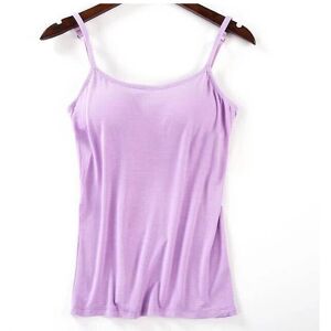 Unbranded (Purple, M) Women Padded Soft Casual Bra Tank Top Women Spaghetti Cami Top Vest Unbranded (Purple, M) Women Padded Soft Casual Bra Tank Top Women Spaghetti Cami Top Vest