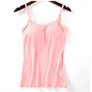 Unbranded (Pink, XL) Women Padded Soft Casual Bra Tank Top Women Spaghetti Cami Top Vest F Unbranded (Pink, XL) Women Padded Soft Casual Bra Tank Top Women Spaghetti Cami Top Vest F