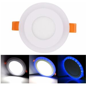 GreenZech (cool white+blue) 6W RGB Dual Color LED Recessed Ceiling Round Panel Down Light GreenZech (cool white+blue) 6W RGB Dual Color LED Recessed Ceiling Round Panel Down Light