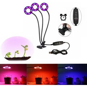 GreenZech USB 18W 3Heads Clip-on Grow Light Dimmable Timing Plant Lamp for Indoor Flower D GreenZech USB 18W 3Heads Clip-on Grow Light Dimmable Timing Plant Lamp for Indoor Flower D