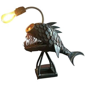 Unbranded Angler Fish Lamp Usb Rechargeable Desktop Metal Light Handmade Craft Room Decora Unbranded Angler Fish Lamp Usb Rechargeable Desktop Metal Light Handmade Craft Room Decora