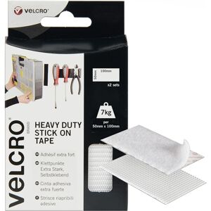 VELCRO Brand 2pk Heavy Duty White Hook & Loop Strips 50x100mm - Self-Adhesive, P VELCRO Brand 2pk Heavy Duty White Hook & Loop Strips 50x100mm - Self-Adhesive, P