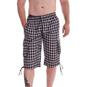 Malay (Black White, 3XL) Woven Cotton Shorts 3/4 Length Blended Casual Cargo Summer We Malay (Black White, 3XL) Woven Cotton Shorts 3/4 Length Blended Casual Cargo Summer We
